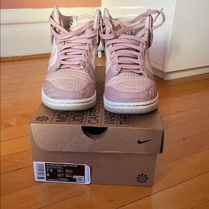Women’s Pink and White Dunks
